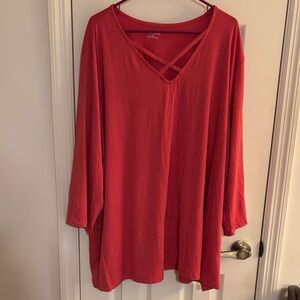 Catherines Coral V-Neck Tunic